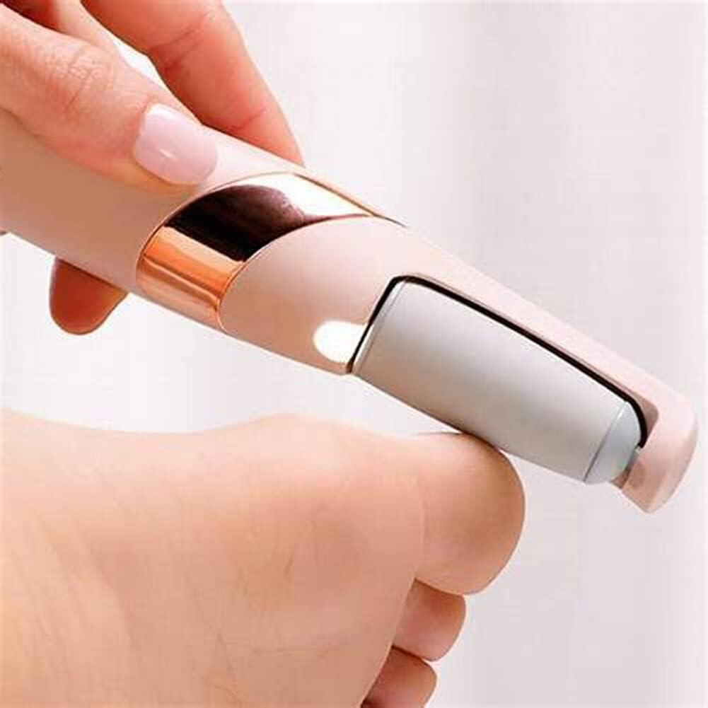 Eliminador de callos eléctrico recargable, lima de pies con 2 niveles ajustables con cabeza de molienda lavable y luz LED -  Incluye un cabezal de molienda adicional lavable