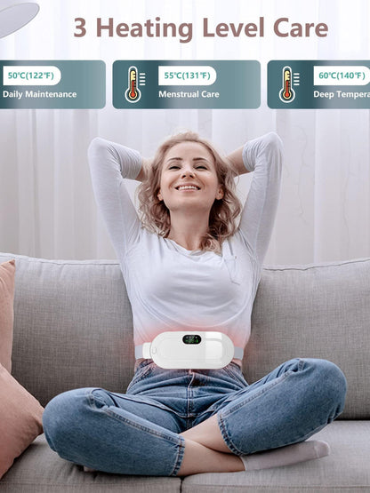 Cinturón de masaje abdominal con Calor – Alivio Menstrual Rápido y Cómodo