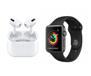 Smartwatch negro + Airpods (reloj inteligente)
